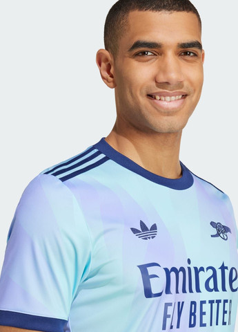 Синий демисезонный спортивный лонгслив adidas с логотипом