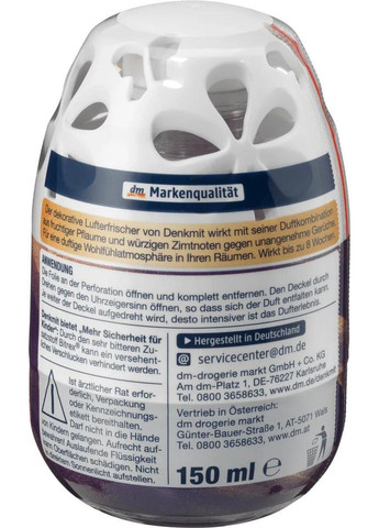 Декоративный освежитель воздуха Golden Plum 150мл Denkmit (331787002)