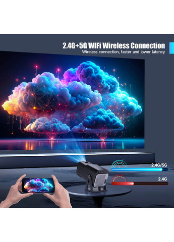Смарт Проектор 4K Android 11 HD BT5.0 Dual Wi-Fi Домашній кінотеатр Grey Magcubic HY320 (354179030)