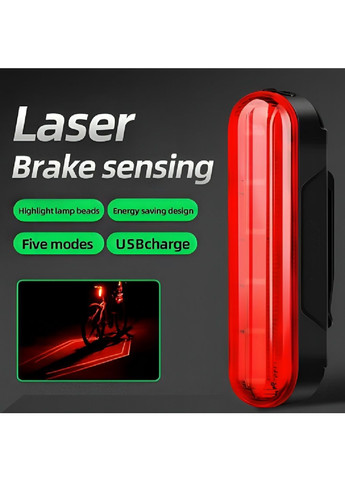 Велосипедний ліхтар велофонарик акумуляторний з лазерною розміткою на 6 LED світлодіодів 8х2.4х1.9 см (477877-Prob) Unbranded (300624706)