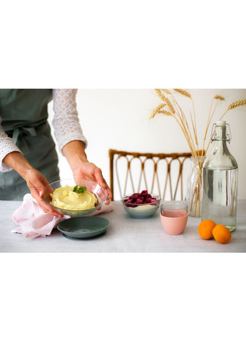 Набор: тарелка, миска, стеклянный стакан 4+ розовый, арт. 913487 Beaba (369668988)