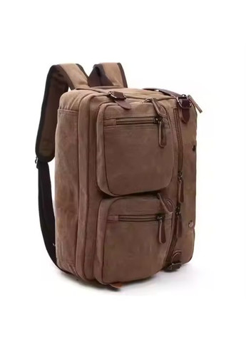 Сумка рюкзак трансформер мужская из плотной ткани вместительная. Коричневая No Brand (334010962)