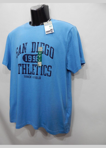 Голубая мужская футболка cares оригинал р.48 074fmls (только в указанном размере, только 1 шт.) Primark