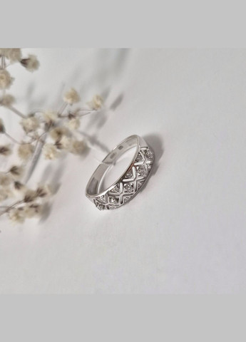 Серебряное кольцо с Белыми камнями 18.5 размер серебро 925 пробы Родированное 1592к 1.60г No Brand (306741500)