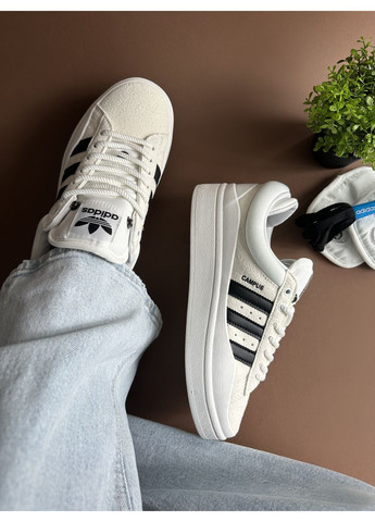 Чорні Осінні кросівки чоловічі adidas campus x bad bunny white black адідас кампус No Brand