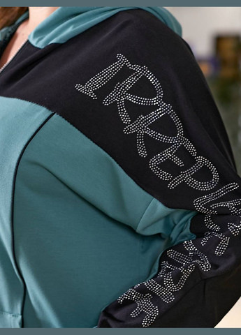 Жіночий костюм-двійка колір м'ята-чорний New Trend (305206364)