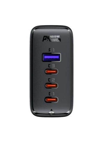 Зарядное устройство A37 USB/3 Type-C QC PD 100W черный + кабель Type-C to Type-C черный Acefast (389207154)