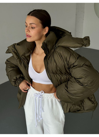 Оливковый (хаки) Пуховик No Brand