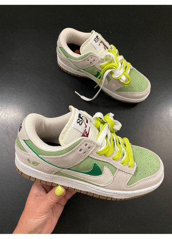 КРОСІВКИ ЖІНОЧІ NIKE SB DUNK LOW SE 85 DOUBLE SWOOSH GREY GREEN НАЙК СБ ДАНК No Brand сірі демісезони (367115021)