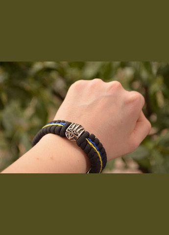 Браслет из паракорда Герб Украины латунь нейзильбер с оплеткой на фастексе + брелок в подарок No Brand (341738681)