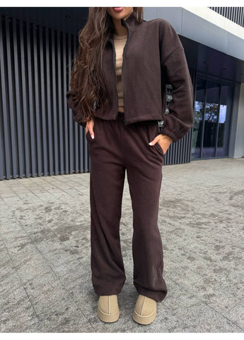 Костюм теплий двосторонній фліс,штани на затяжках та кофта на блискавці Україна (365761251)