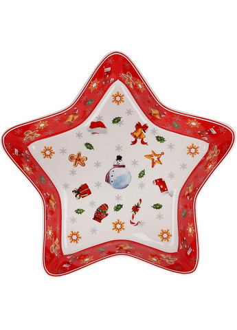 Блюдо в форме звезды "с рождеством", фарфоровое Bona (282585950)