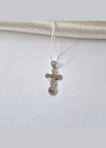 Срібний хрест з розп'яттям срібло 925 проби Родоване 386п 1.01г No Brand (330143679)