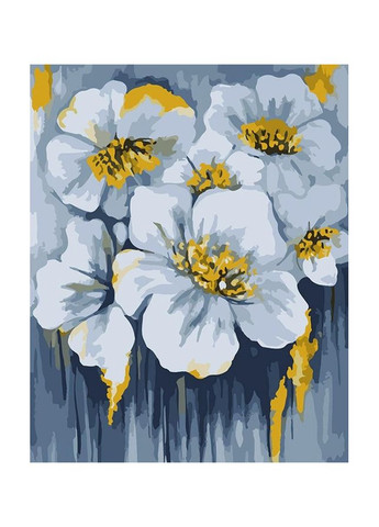 Картина за номерами - "Блакитні квіти у золоті" колір різнокольоровий ЦБ-00239768 Santi (282818580)
