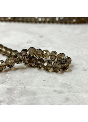 Бусины хрустальные рондель 8х6мм, нить-60 шт, дымчато-серый прозрачный Plus-plus (352745558)