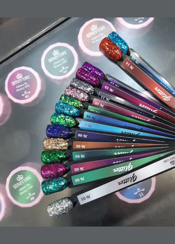 Глиттергель для дизайна Honey Girl №08 с большими блестками No Brand (299385618)