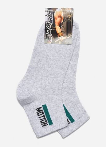 Шкарпетки чоловічі спортивні світло-сірого кольору Let's Shop (283249858)
