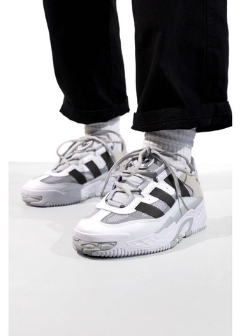 Сірі Осінні кросівки чоловічі adidas niteball grey / white адідас найтбол No Brand