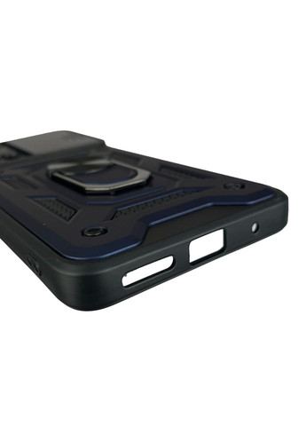 Чохол для Moto G24 Power (PB1E0003RS) броньований з кільцем зі шторкою на камеру на моторола г24 павер темно-синій rg1 Motorola (366020288)