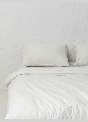 Комплект белья из вареного хлопка Creme евро, Простыня без резинки Leglo (300370667)