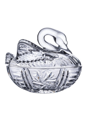 Конфетница стеклянная с фигурной крышкой в форме лебедя 14х9х11 см Yiwu (360456673)
