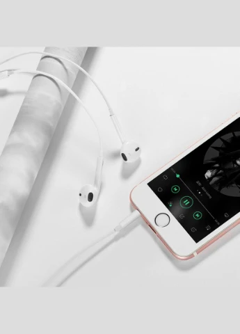 Навушники M101 Crystal joy wirecontrolled earphones with microphone White (6931474782342) Hoco (298618636)