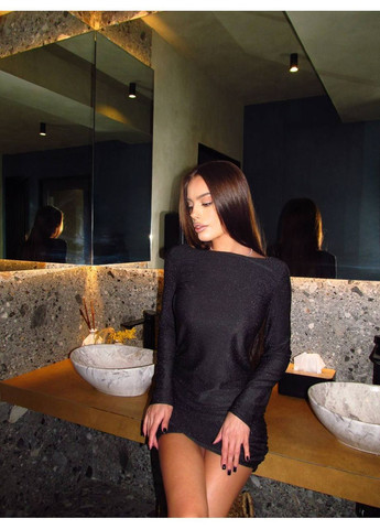 Чорна святковий сяюча сукня міні зі збірками та пуш-ап ефектом MonCher