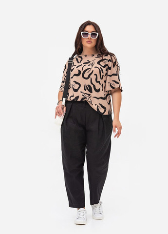 Коричневая блуза mira коричневый + узор Garne