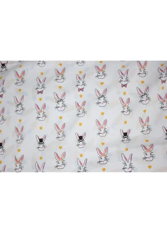Постельное белье Бязь 17-0529 Bunnies white Двуспальный (2200003674019) Mirson (280435594)