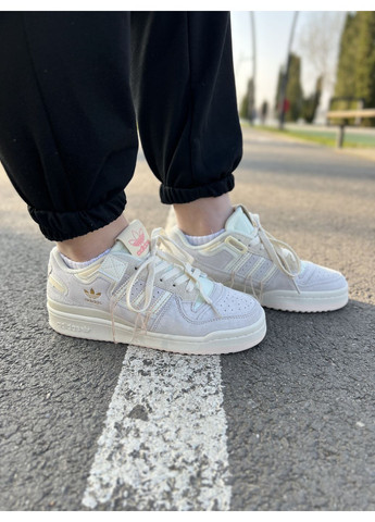 КРОССОВКИ ЖЕНСКИЕ ADIDAS FORUM 84 LOW OF WHITE АДИДАС ФОРУМ No Brand белые демисезоны (367171198)