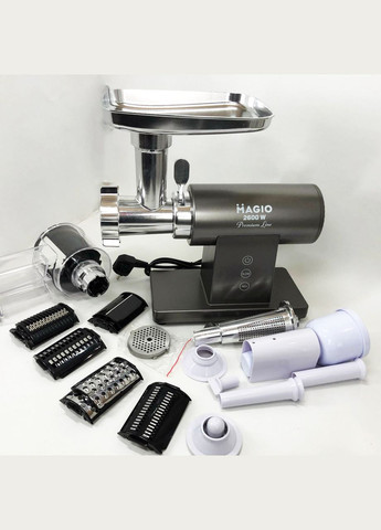 Мясорубка MG-271 Premium Line, Электрическая мясорубка с насадками, Электромясорубка для шинковки Magio (364663844)