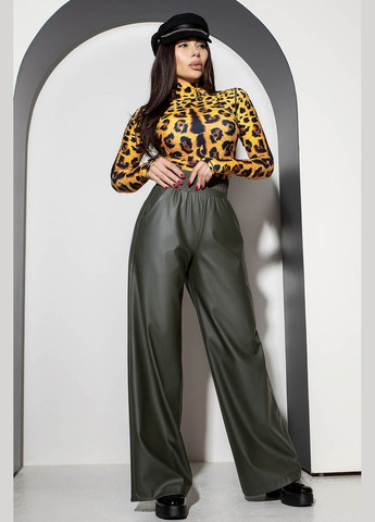 Брюки-палаццо из эко-кожи TOTALFIT E2-K36 green (299024045)