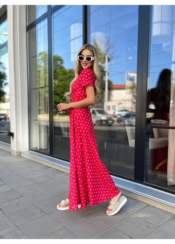 Красное праздничный платье Vione в горошек