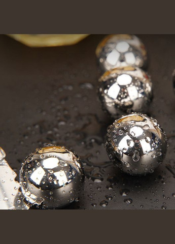 Набір багаторазових кубиків льоду з нержавіючої сталі круглі 6 штук (AH0011_3) No Brand (315885497)