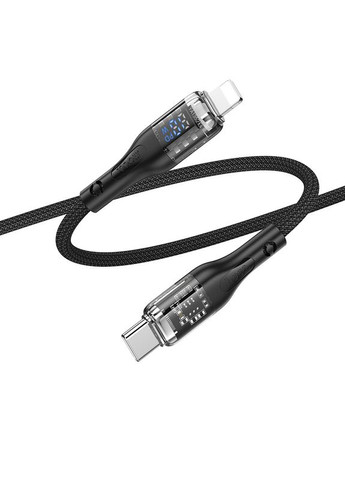 Кабель USB U115 Transparent PD20W With Display Type-C to Lightning 1.2m Hoco (337993868)