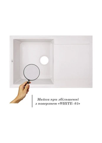 Кухонная мойка 790x495/230 WHI-01 (LIDZWHI01790495230) LIDZ (397564873)