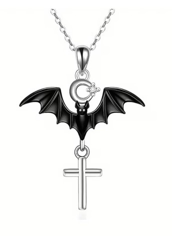 Набір кулон на ланцюгу та сережки кажани, 1568 No Brand (364237452)