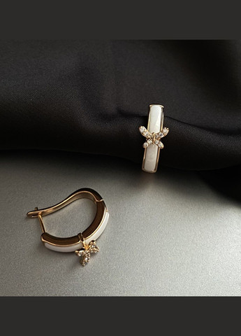 Сережки з метеликом золотого кольору 33041 Fashion (331605862)