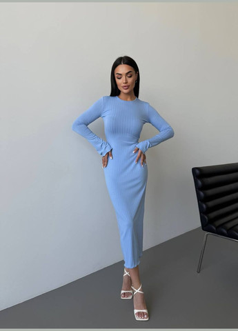 Голубое праздничный платье No Brand однотонное