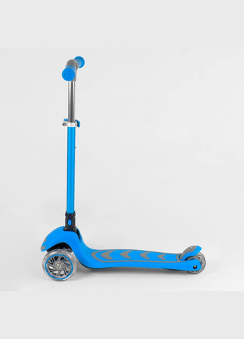 Детский самокат 38603. Складной алюминиевый руль, PU колеса с подсветкой. Голубой Best Scooter (289201078)