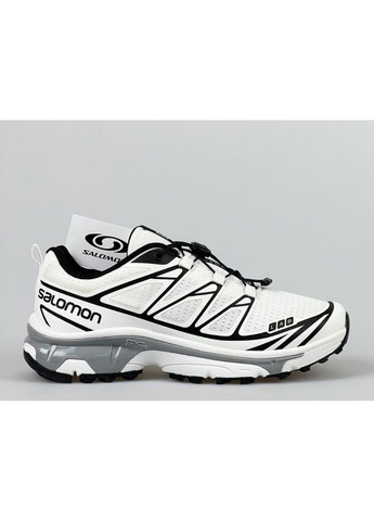 Чорно-білі Осінні чоловічі кросівки білі з чорним «no name» Salomon xt6