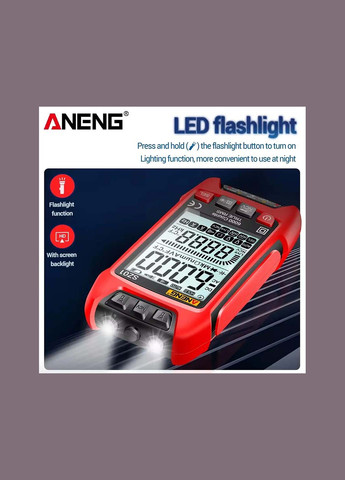 Мультиметр цифровой SZ01 карманный, True RMS, NCV, автоопределение, фонарик, LCD, 600В, 10A Aneng (302737590)