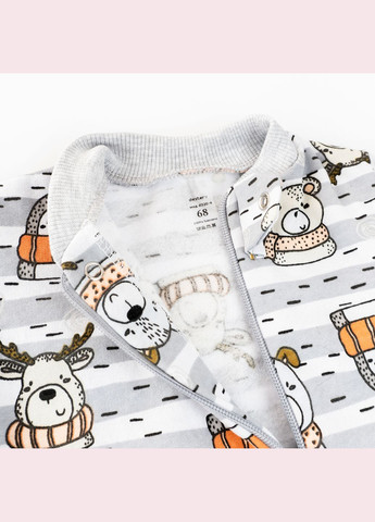 Чоловічок на блискавці футер Strip Сірий dexter's (303345933)