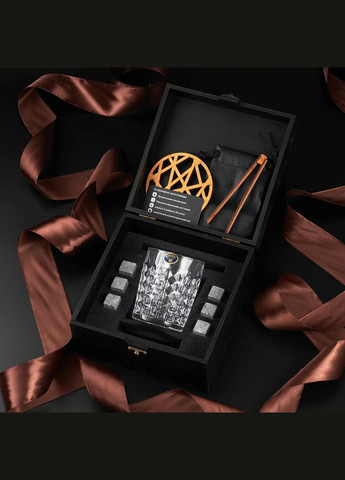 Подарунковий набір чоловікові охолодні камені з келихами для віскі Bohemia Diamond 280 мл Handmade WS104 (342745330)