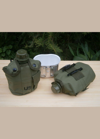 Фляга армійська "US Army bottle" 1 л пластикова з кружкою в чохлі. MiL-tec Німеччина. No Brand (302391804)