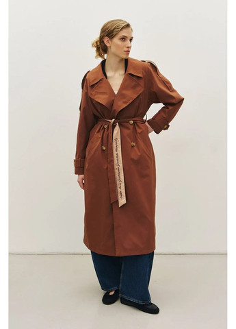 Тренч с вышивкой, цвет Коричневый Rica Mare демисезон (367831745)