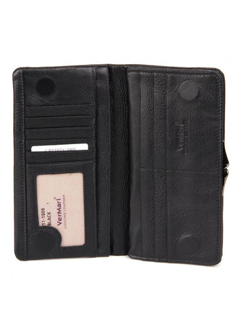 Кошелек женский на магните натуральная кожа размеры 19 х 10 х 3 см 3911-1806 черный Vermari (314926963)