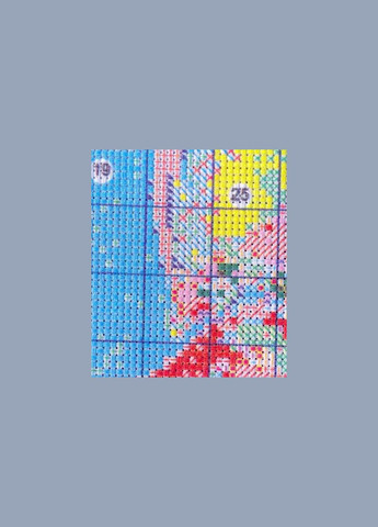 Набор для вышивания по нанесённой на канву схеме "Цветной щенок". AIDA 11CT printed, 38*38 см. Шёлк. No Brand (313614690)