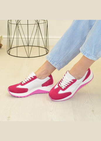 Кросівки жіночі комбіновані на шнурівці. Колір фуксія, білий. 39 розмір Vasha para комбіновані демісезони (303931313)