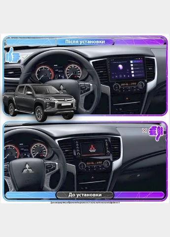Штатная магнитола для Mitsubishi L200 V Рестайлинг 2018-н.в. экран 9" 4/64Gb CarPlay 4G Wi-Fi GPS Prime Lesko (378918192)